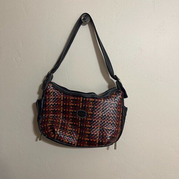 Vera Pelle Purse Made in Italy Crosshatch Leather​​​ - Picture 2 of 12